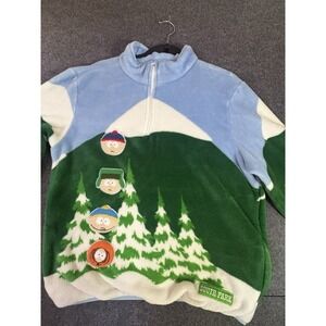 South Park Characters Scenic Mountain Quarter-Zip Fleece Sweatshirt Large